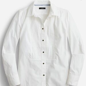 Jcrew slim fit poplin tuxedo shirt sz 10